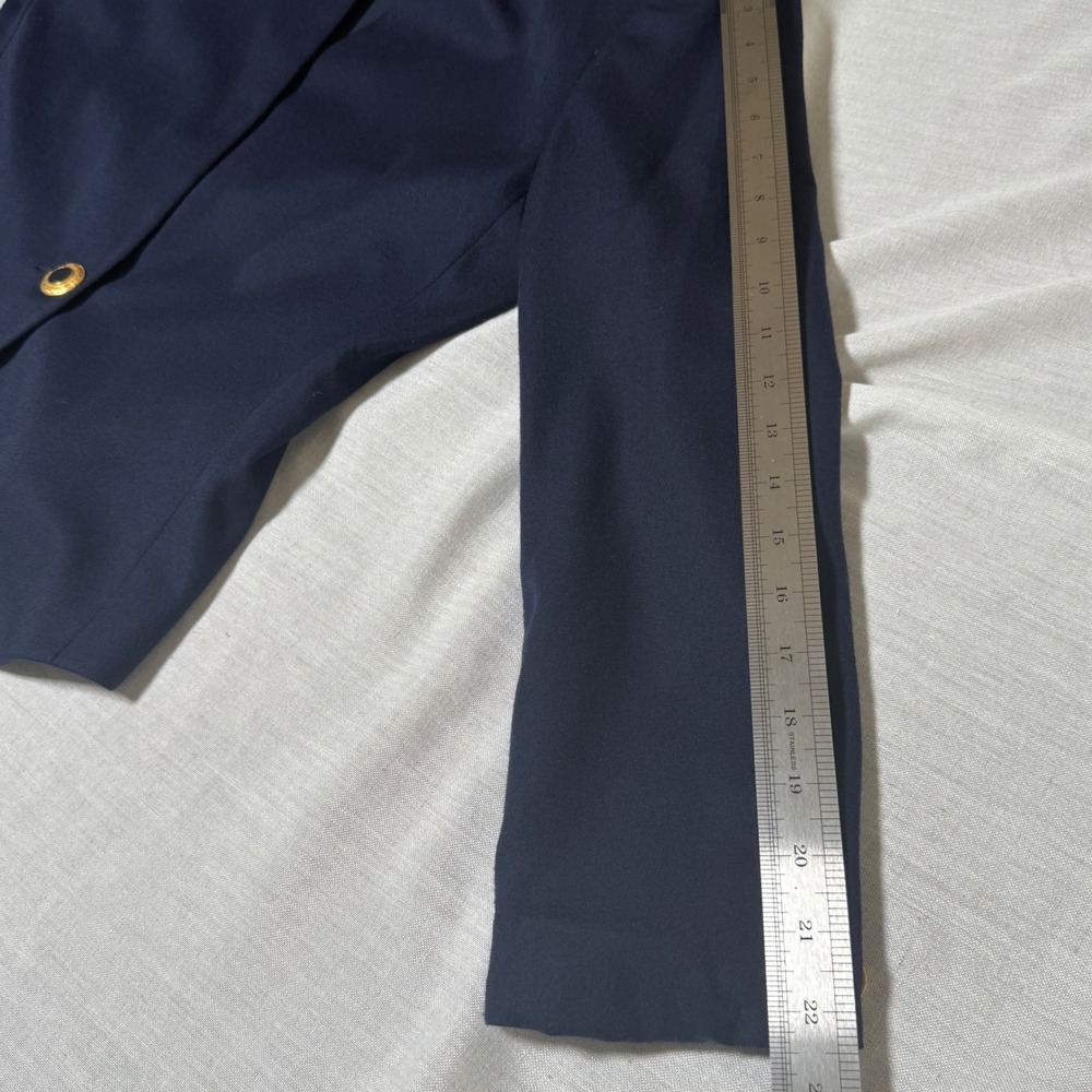 Petite Sophisticate Blue Gold Blazer Jacket Vintage 90s NWT Modern Size 6/8 - Picture 8 of 12
